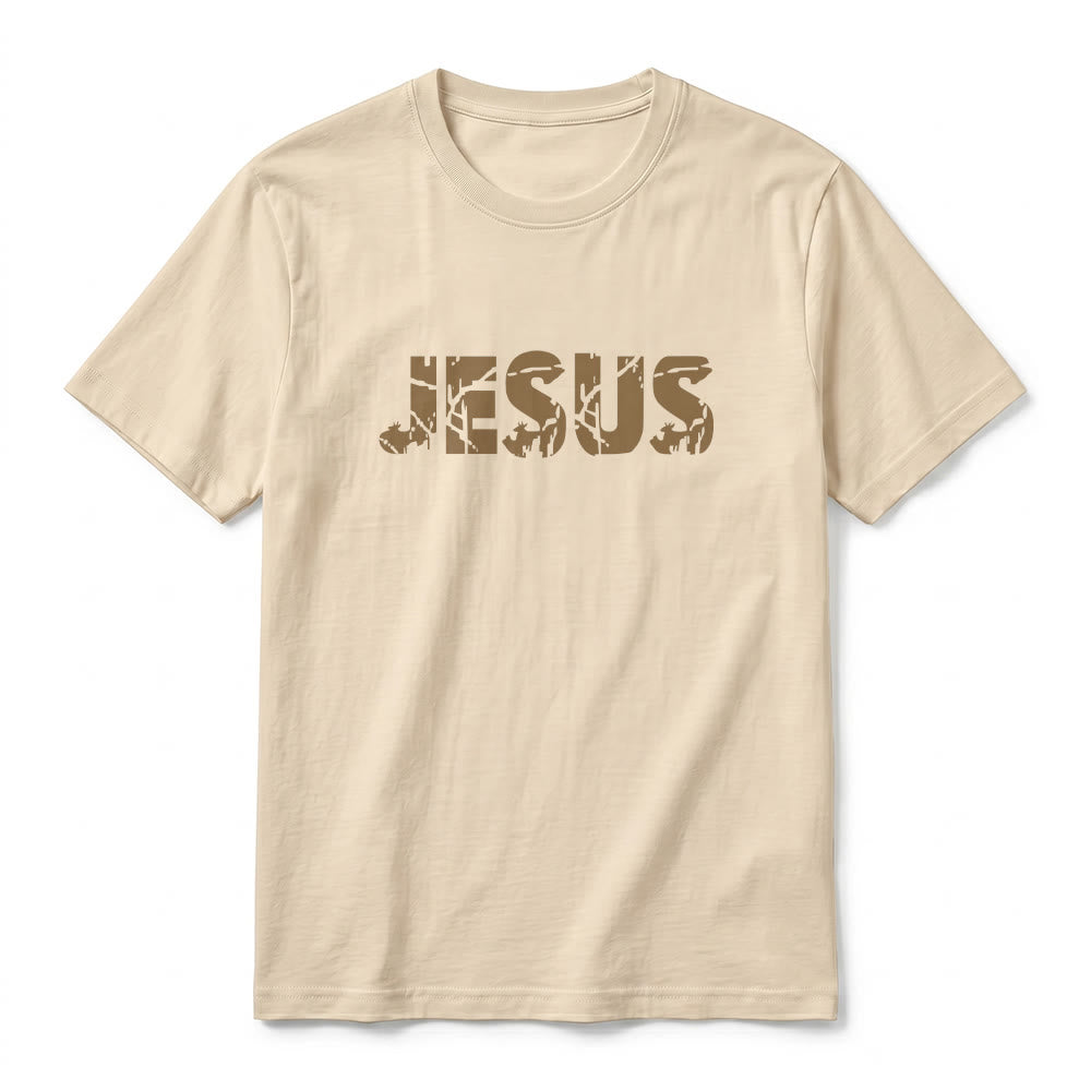 Christianartworkshop "JESUS" Mountain Cross Premium Kurzarm-T-Shirt - image 2