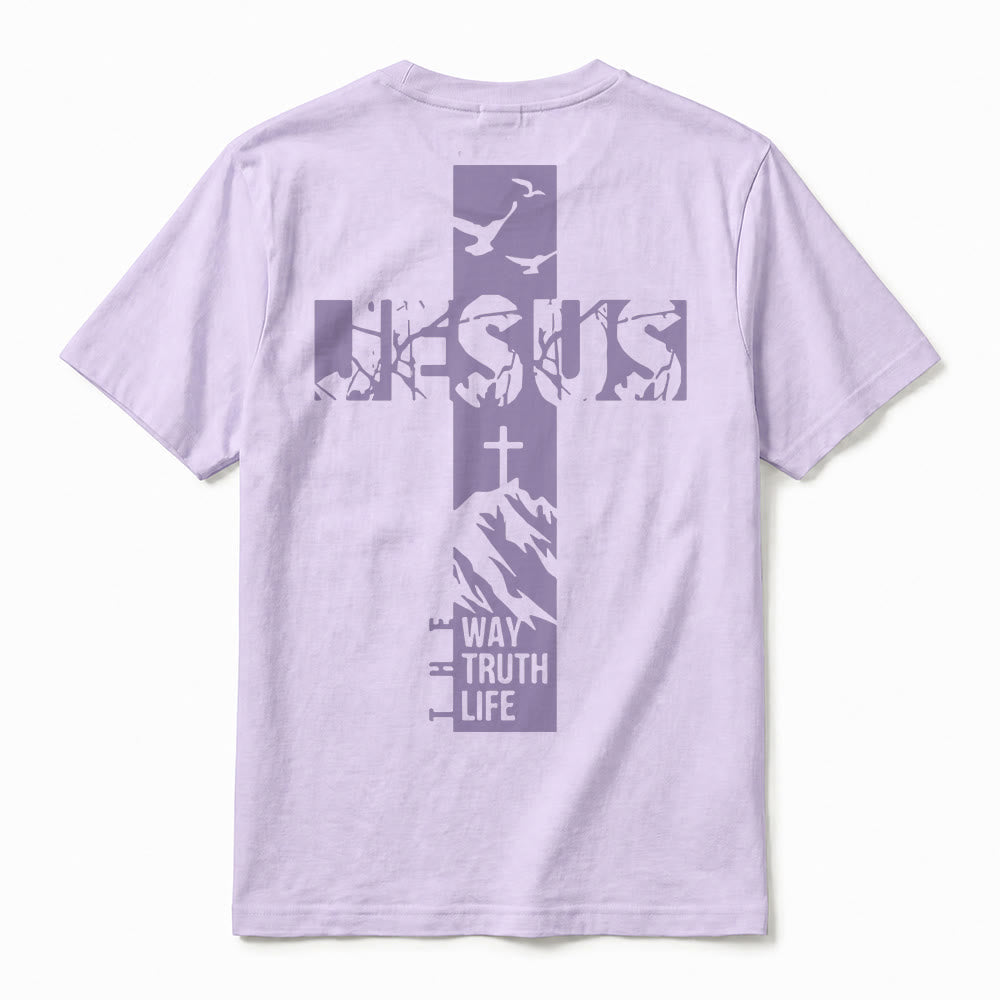 Christianartworkshop "JESUS" Mountain Cross Premium Kurzarm-T-Shirt - image 18