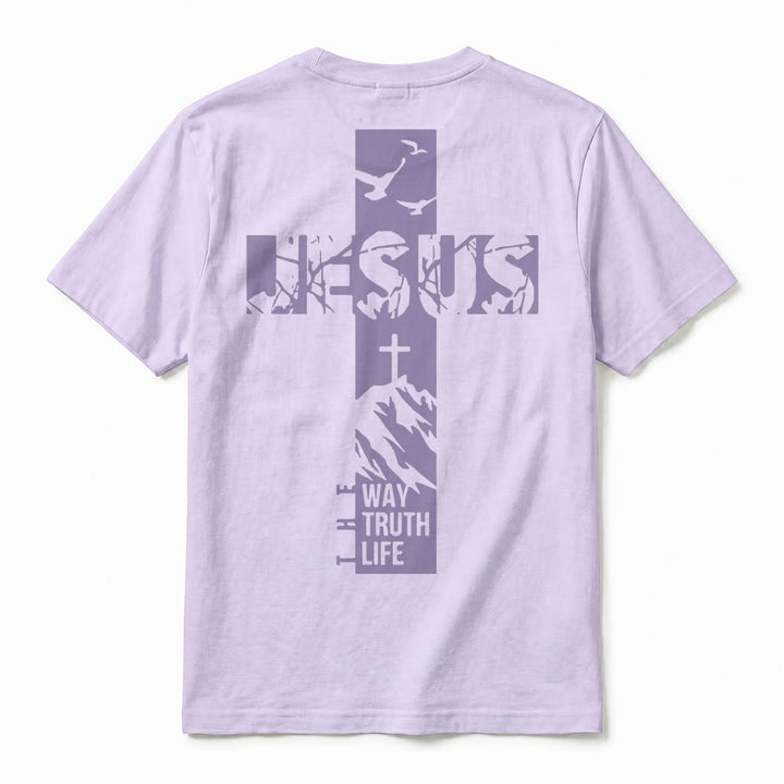 Christianartworkshop "JESUS" Mountain Cross Premium Kurzarm-T-Shirt - image 18