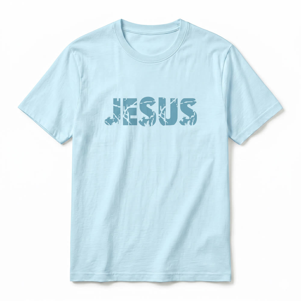 Christianartworkshop "JESUS" Mountain Cross Premium Kurzarm-T-Shirt - image 14