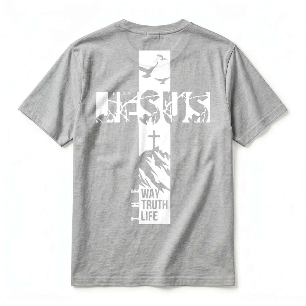 Christianartworkshop "JESUS" Mountain Cross Premium Kurzarm-T-Shirt - image 21