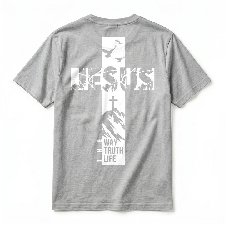 Christianartworkshop "JESUS" Mountain Cross Premium Kurzarm-T-Shirt - image 21