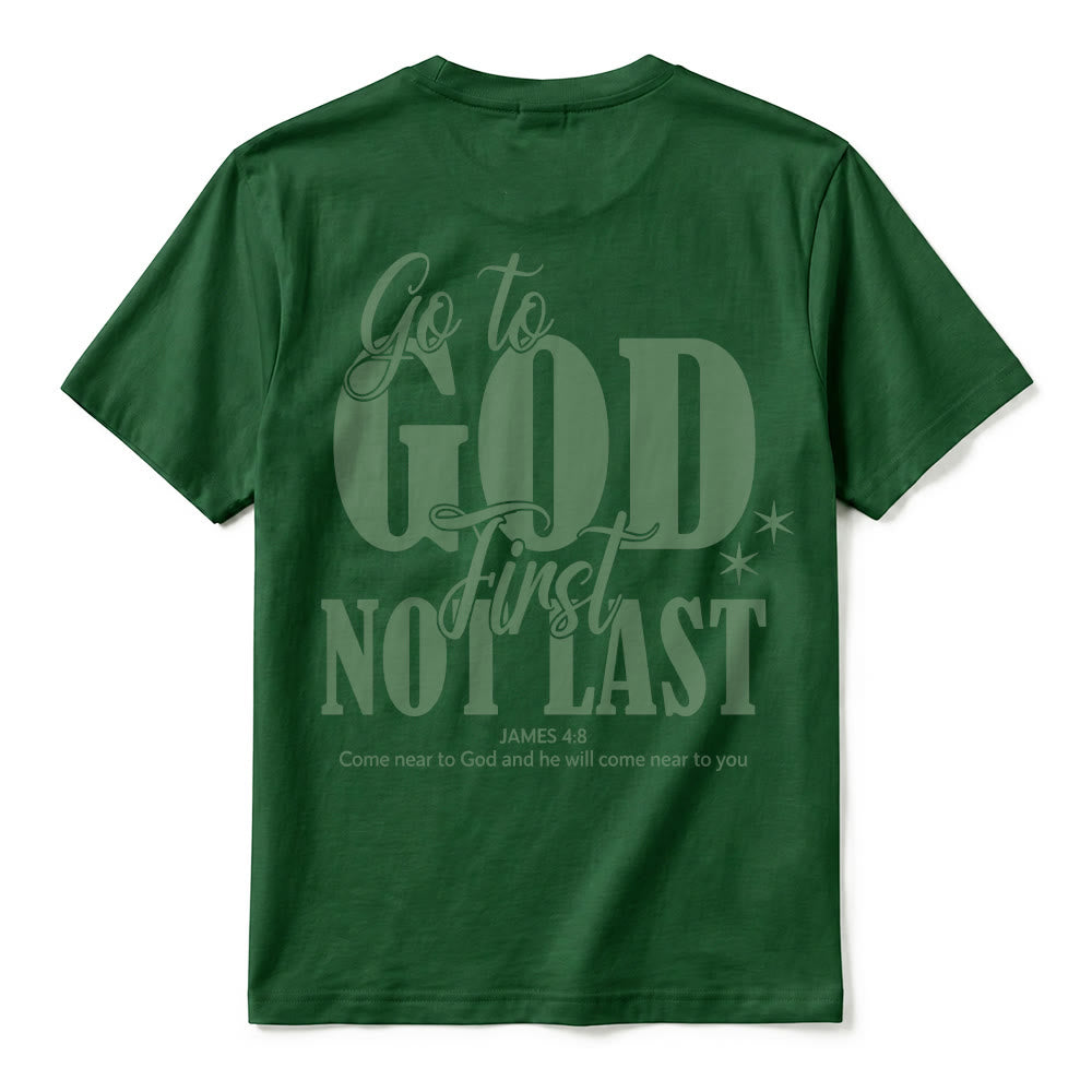 Christianartworkshop „Geh zuerst zu Gott“ – Premium-T-Shirt mit Glaubenserinnerung und kurzen Ärmeln - image 15