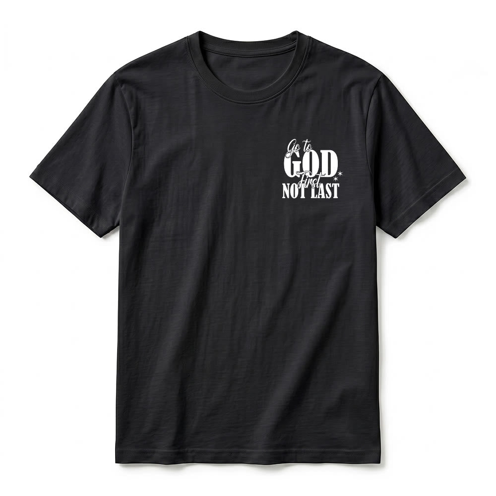 Christianartworkshop „Geh zuerst zu Gott“ – Premium-T-Shirt mit Glaubenserinnerung und kurzen Ärmeln - image 11