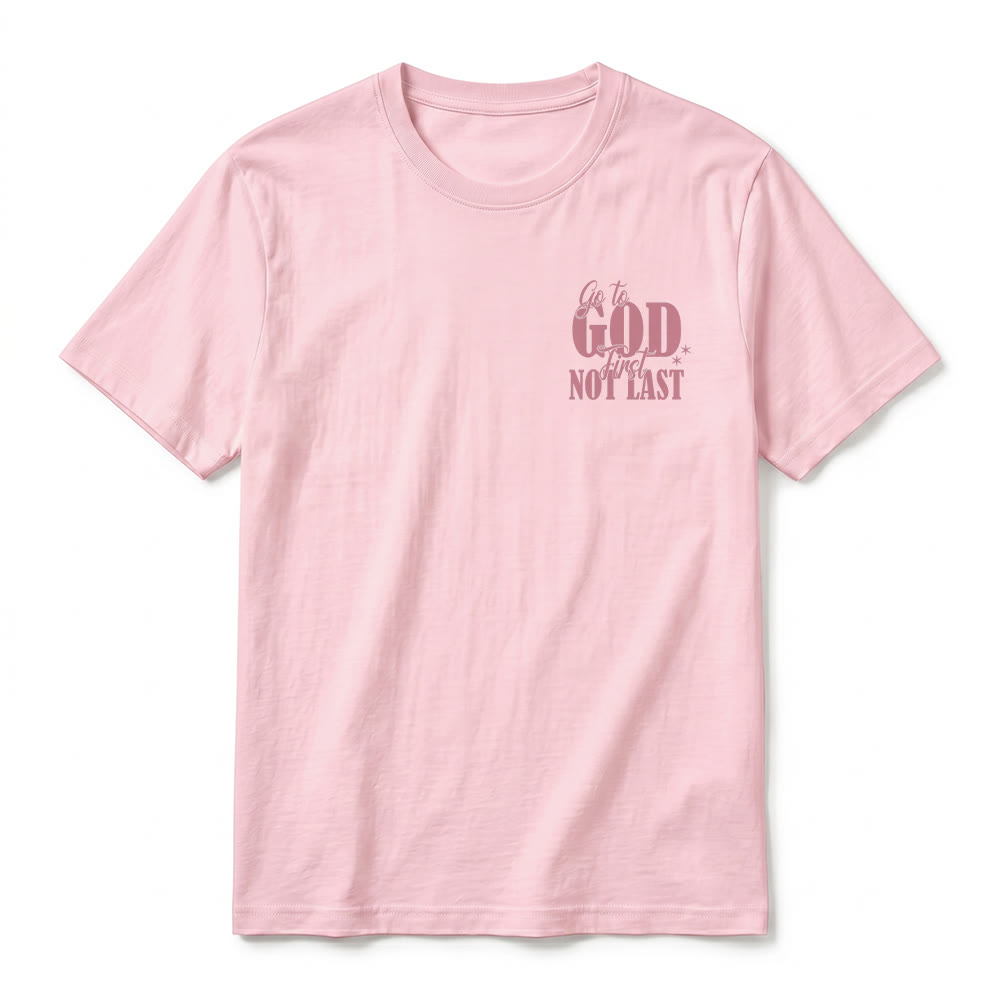 Christianartworkshop „Geh zuerst zu Gott“ – Premium-T-Shirt mit Glaubenserinnerung und kurzen Ärmeln - image 29