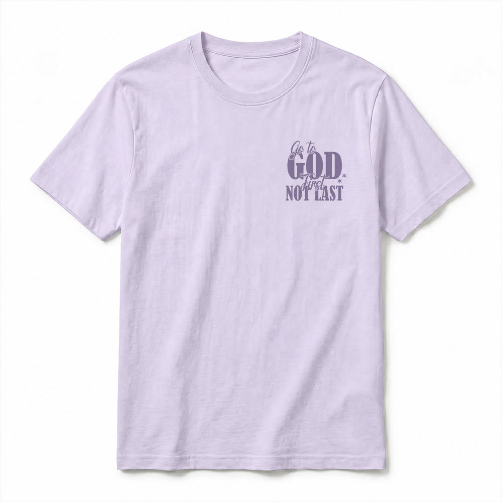 Christianartworkshop „Geh zuerst zu Gott“ – Premium-T-Shirt mit Glaubenserinnerung und kurzen Ärmeln - image 20