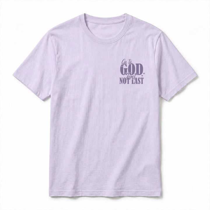 Christianartworkshop „Geh zuerst zu Gott“ – Premium-T-Shirt mit Glaubenserinnerung und kurzen Ärmeln - image 20