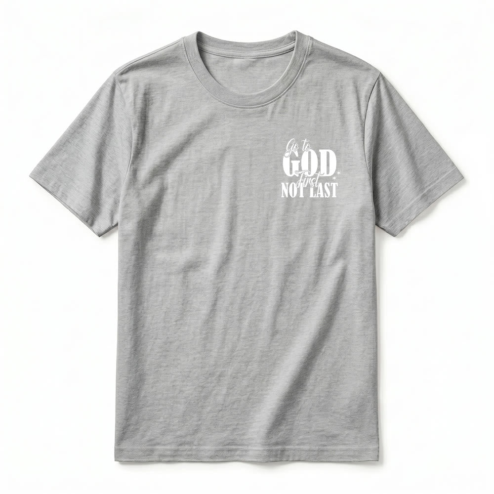 Christianartworkshop „Geh zuerst zu Gott“ – Premium-T-Shirt mit Glaubenserinnerung und kurzen Ärmeln - image 23