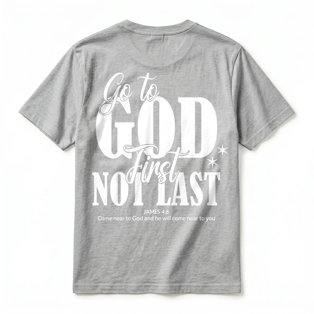 Christianartworkshop „Geh zuerst zu Gott“ – Premium-T-Shirt mit Glaubenserinnerung und kurzen Ärmeln - image 24