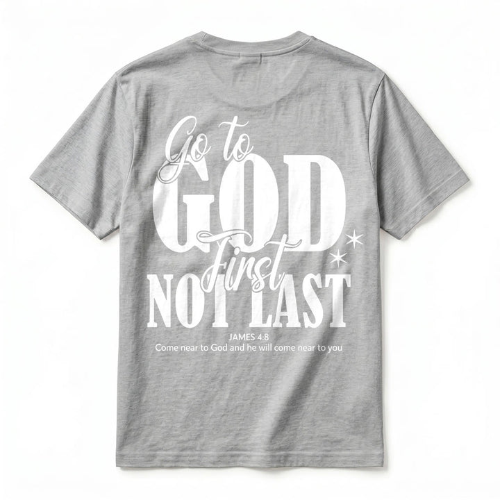 Christianartworkshop „Geh zuerst zu Gott“ – Premium-T-Shirt mit Glaubenserinnerung und kurzen Ärmeln - image 24