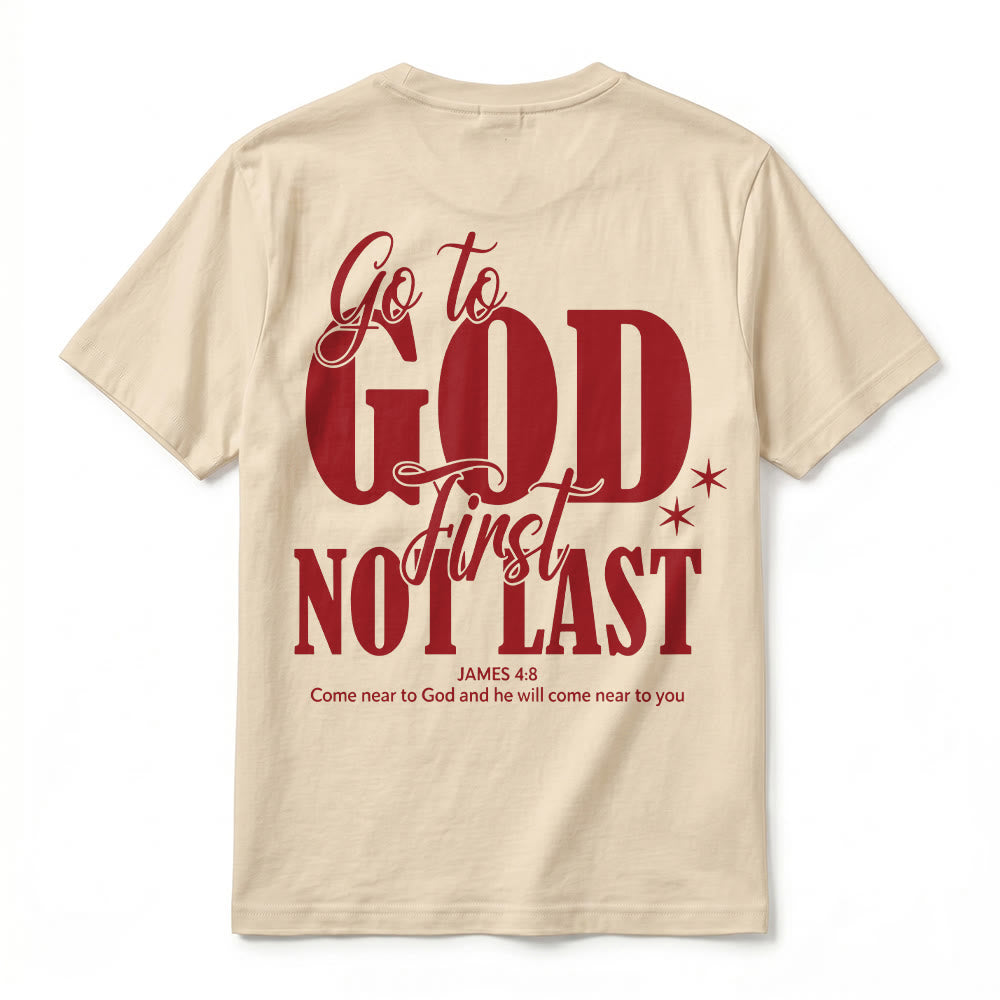 Christianartworkshop „Geh zuerst zu Gott“ – Premium-T-Shirt mit Glaubenserinnerung und kurzen Ärmeln - image 9
