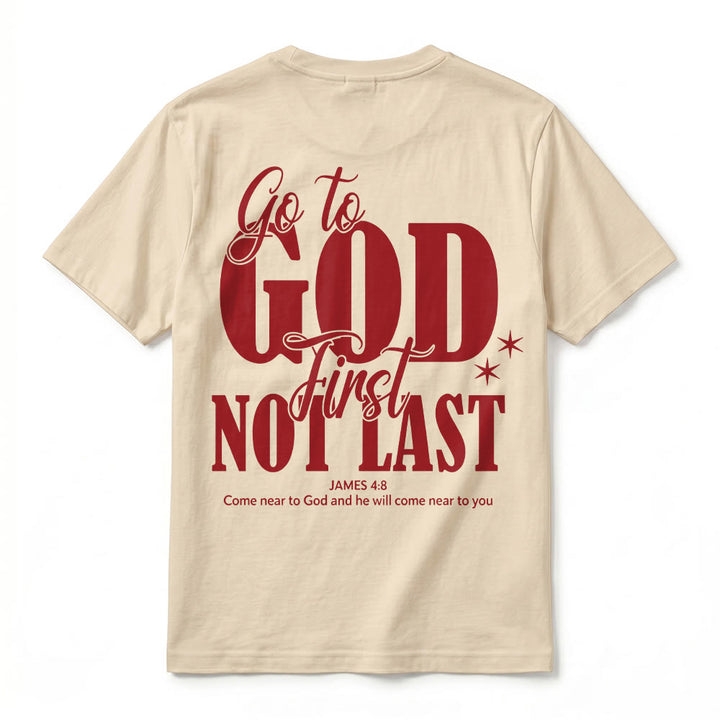 Christianartworkshop „Geh zuerst zu Gott“ – Premium-T-Shirt mit Glaubenserinnerung und kurzen Ärmeln - image 9