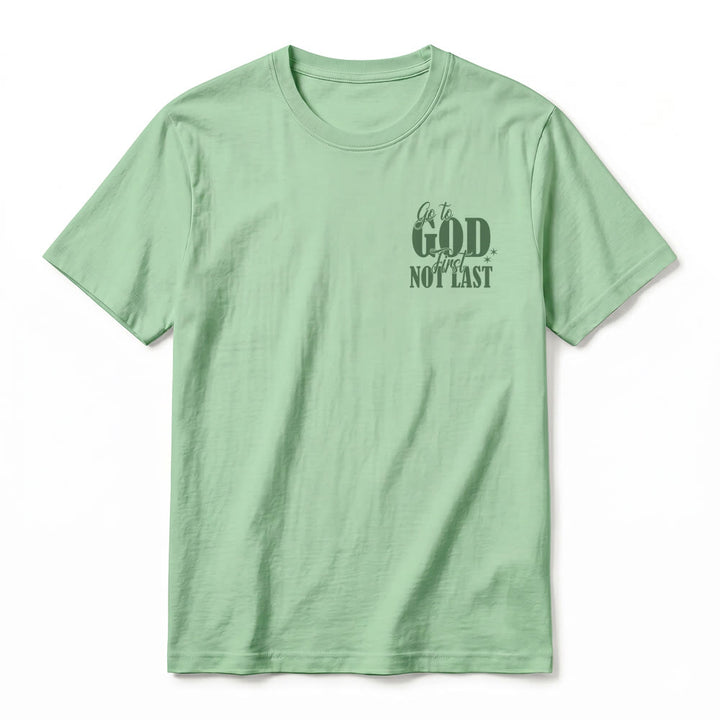Christianartworkshop „Geh zuerst zu Gott“ – Premium-T-Shirt mit Glaubenserinnerung und kurzen Ärmeln - image 26