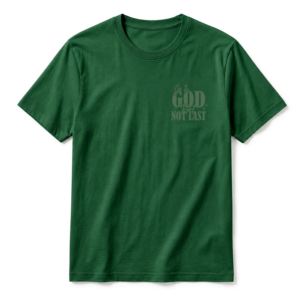 Christianartworkshop „Geh zuerst zu Gott“ – Premium-T-Shirt mit Glaubenserinnerung und kurzen Ärmeln - image 14