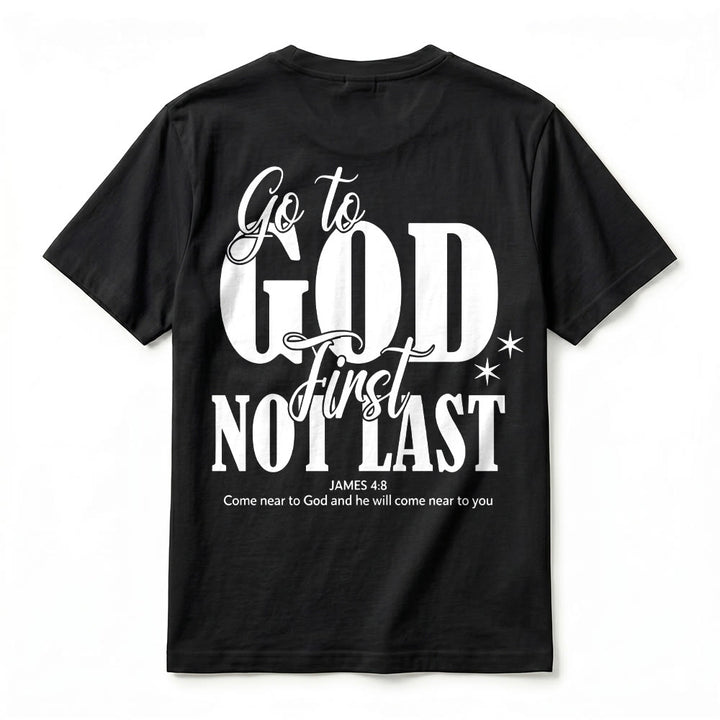 Christianartworkshop „Geh zuerst zu Gott“ – Premium-T-Shirt mit Glaubenserinnerung und kurzen Ärmeln - image 12