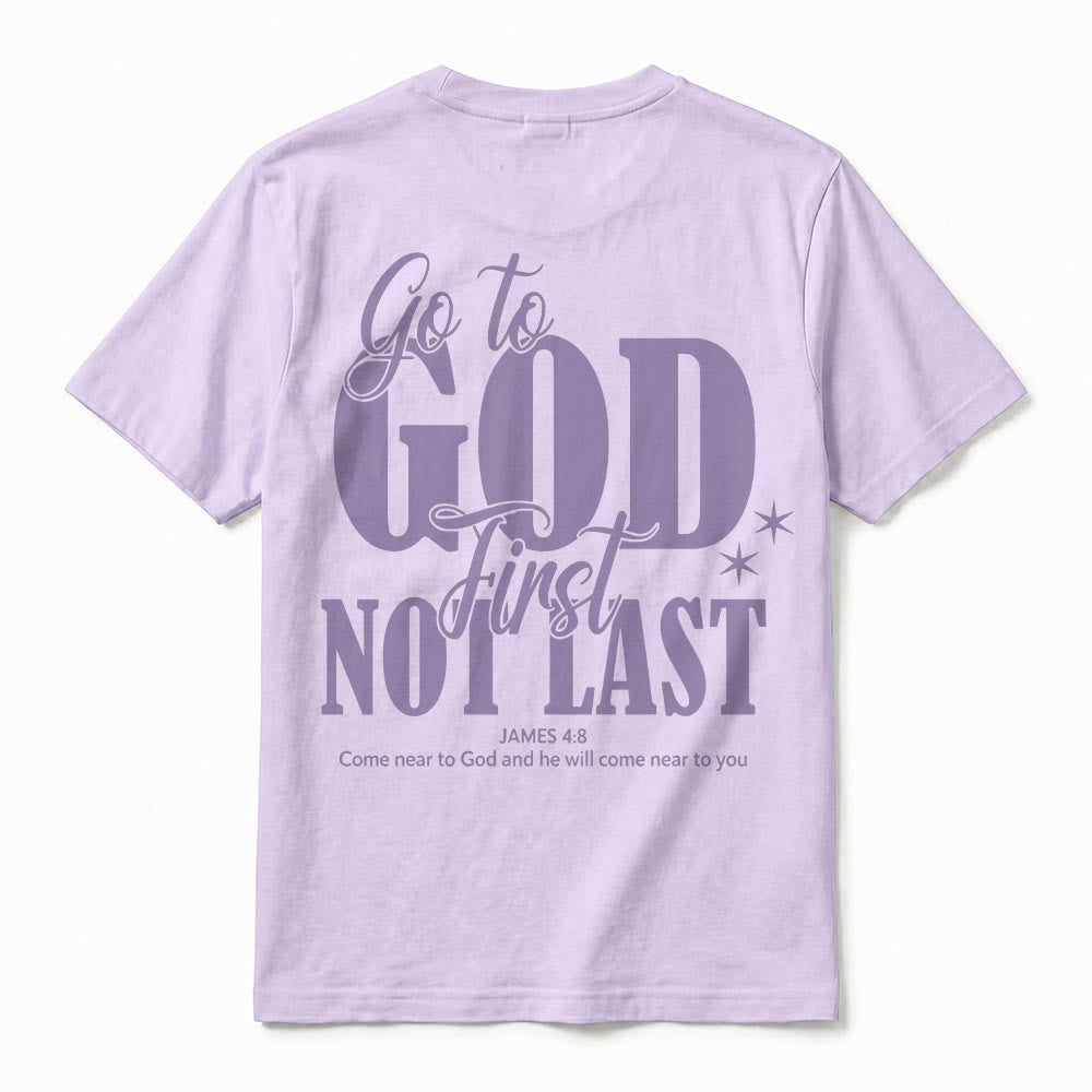 Christianartworkshop „Geh zuerst zu Gott“ – Premium-T-Shirt mit Glaubenserinnerung und kurzen Ärmeln - image 21
