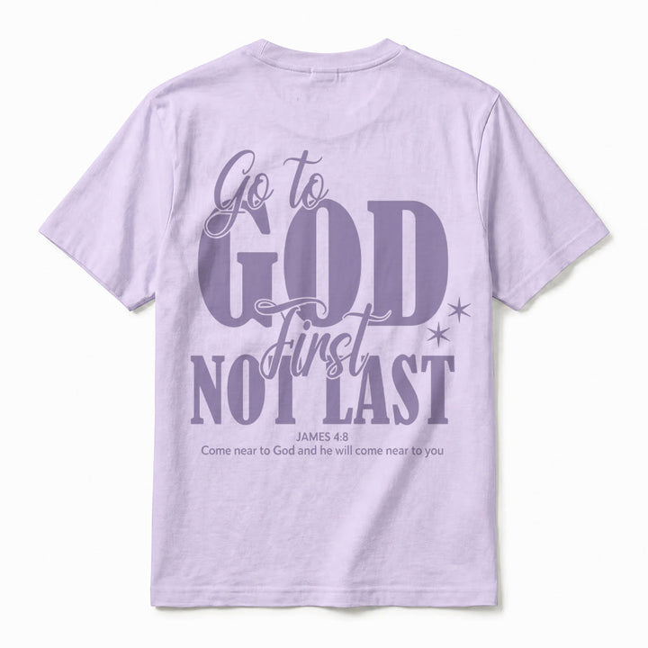 Christianartworkshop „Geh zuerst zu Gott“ – Premium-T-Shirt mit Glaubenserinnerung und kurzen Ärmeln - image 21