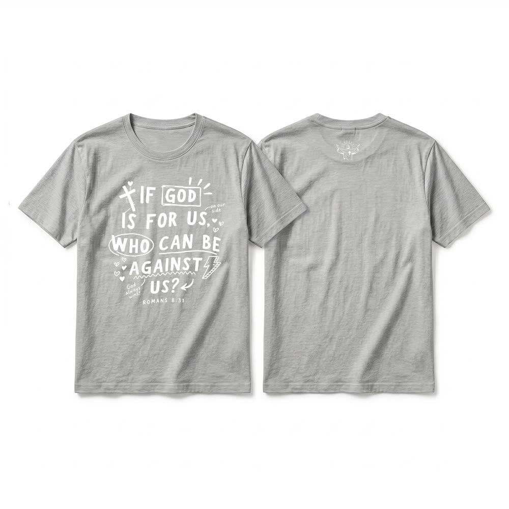 Christianartworkshop „Wenn Gott für uns ist, wer kann gegen uns sein? Römer 8,31“ Premium Kurzarm-T-Shirt - Grau - 2XL - image 19