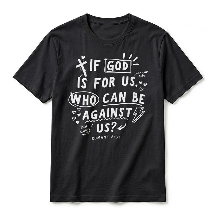 Christianartworkshop „Wenn Gott für uns ist, wer kann gegen uns sein? Römer 8,31“ Premium Kurzarm-T-Shirt - image 8