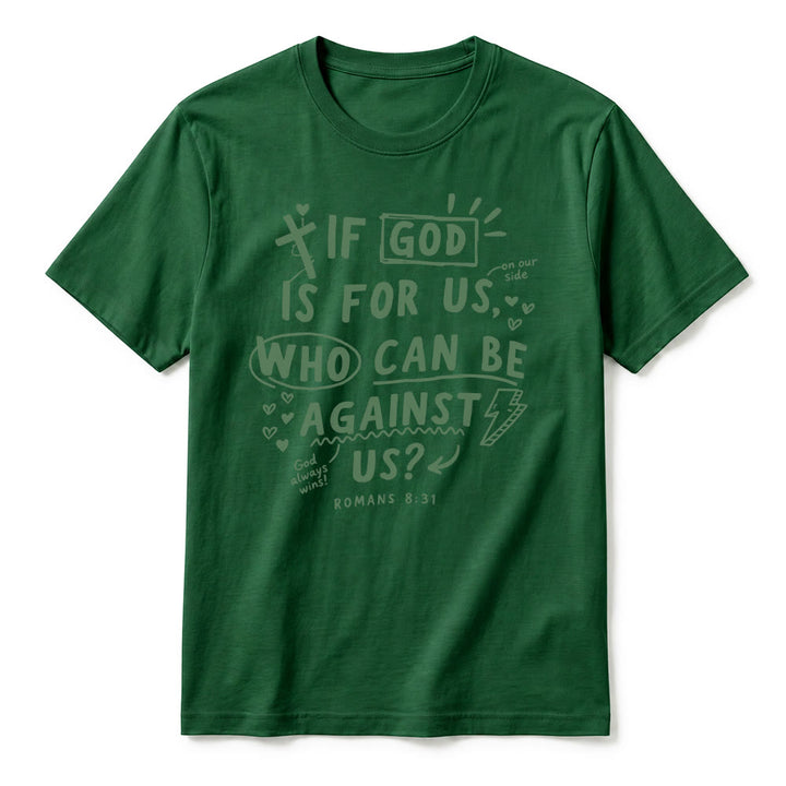 Christianartworkshop „Wenn Gott für uns ist, wer kann gegen uns sein? Römer 8,31“ Premium Kurzarm-T-Shirt - image 11