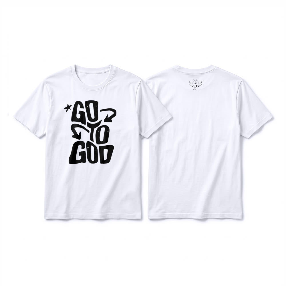 Christianartworkshop "Go To God" Sternenakzent Premium Kurzarm-T-Shirt - Weiß - 2XL - image 7
