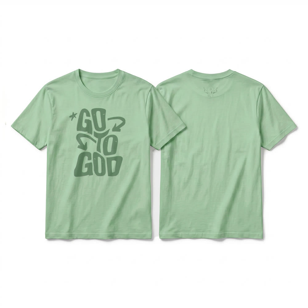 Christianartworkshop "Go To God" Sternenakzent Premium Kurzarm-T-Shirt - Hellgrün - 2XL - image 22