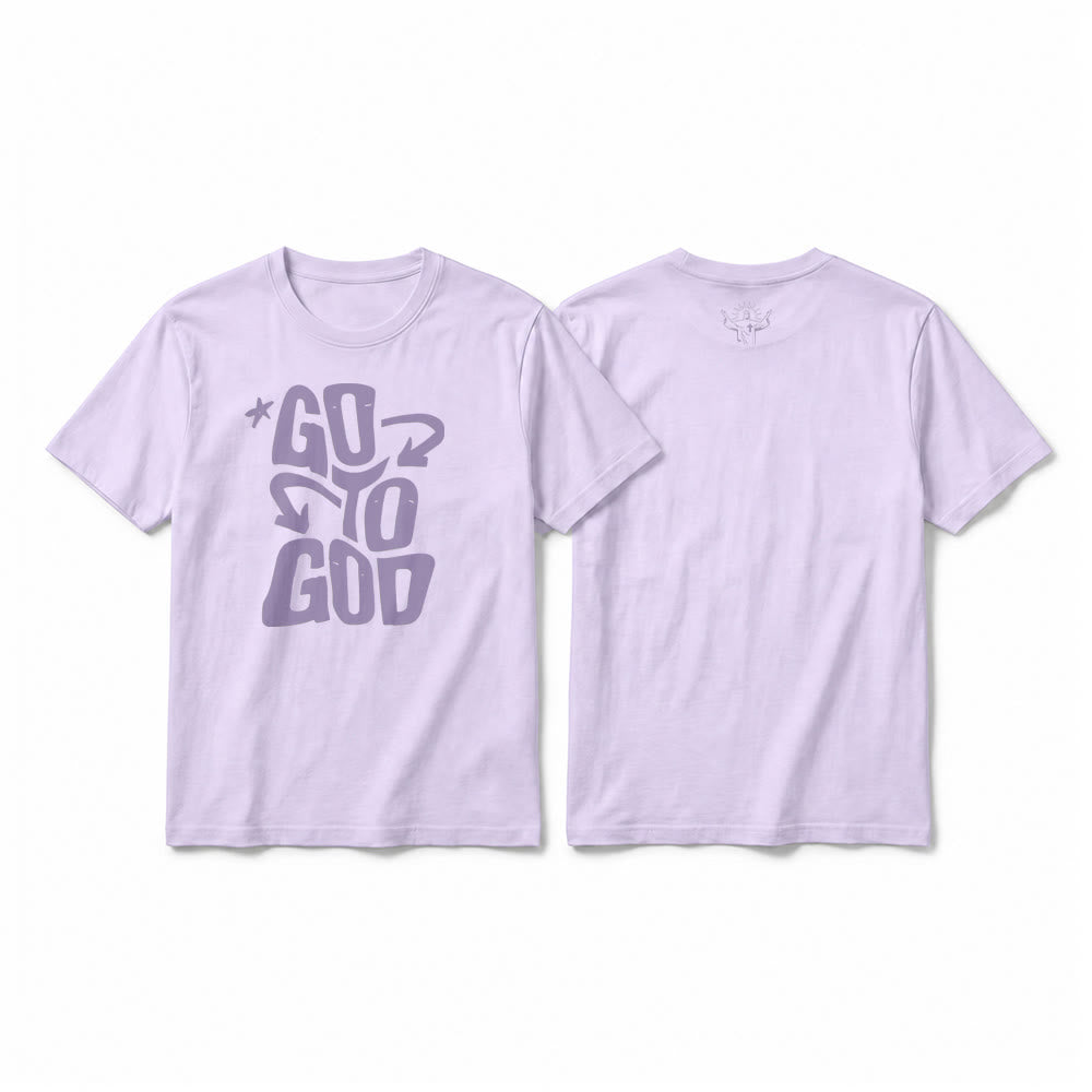Christianartworkshop "Go To God" Sternenakzent Premium Kurzarm-T-Shirt - Lila - 2XL - image 16