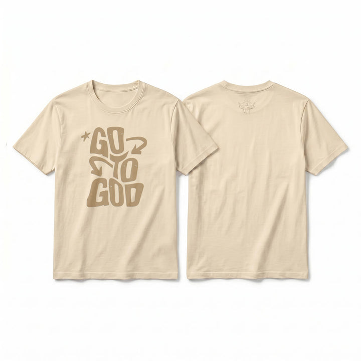 Christianartworkshop "Go To God" Sternenakzent Premium Kurzarm-T-Shirt - Beige - 2XL - image 4