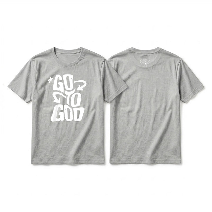 Christianartworkshop "Go To God" Sternenakzent Premium Kurzarm-T-Shirt - Grau - 2XL - image 19