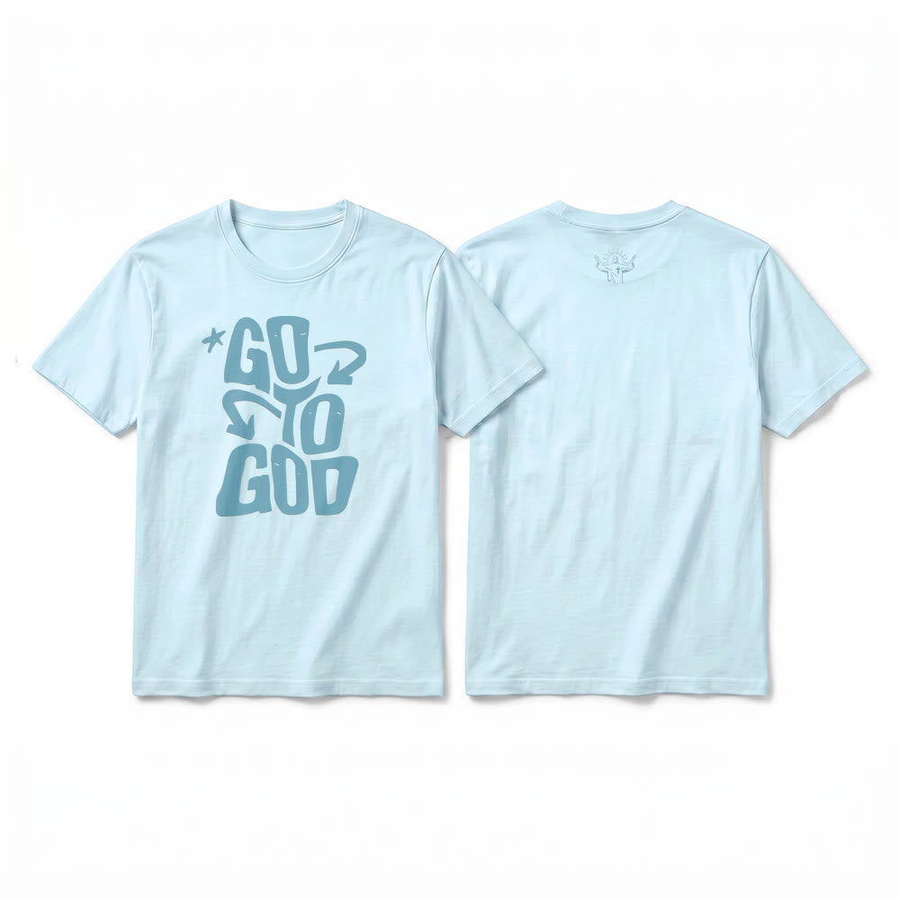 Christianartworkshop "Go To God" Sternenakzent Premium Kurzarm-T-Shirt - Blau - 2XL - image 13