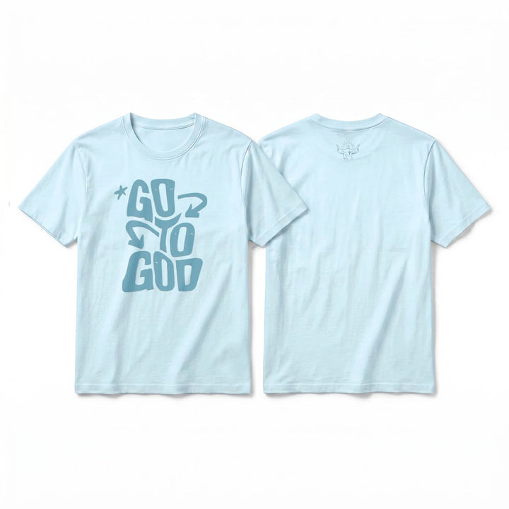 Christianartworkshop "Go To God" Sternenakzent Premium Kurzarm-T-Shirt - Blau - 2XL - image 13