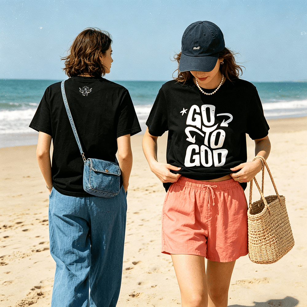Christianartworkshop "Go To God" Sternenakzent Premium Kurzarm-T-Shirt - image 0