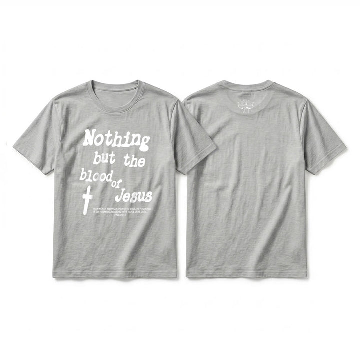 Christianartworkshop Premium-Kurzarm-T-Shirt „Nichts als das Blut Jesu“ - Grau - 2XL - image 19