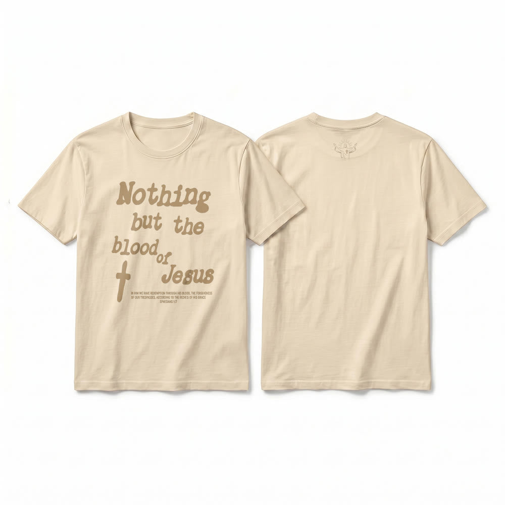 Christianartworkshop Premium-Kurzarm-T-Shirt „Nichts als das Blut Jesu“ - Beige - 2XL - image 7