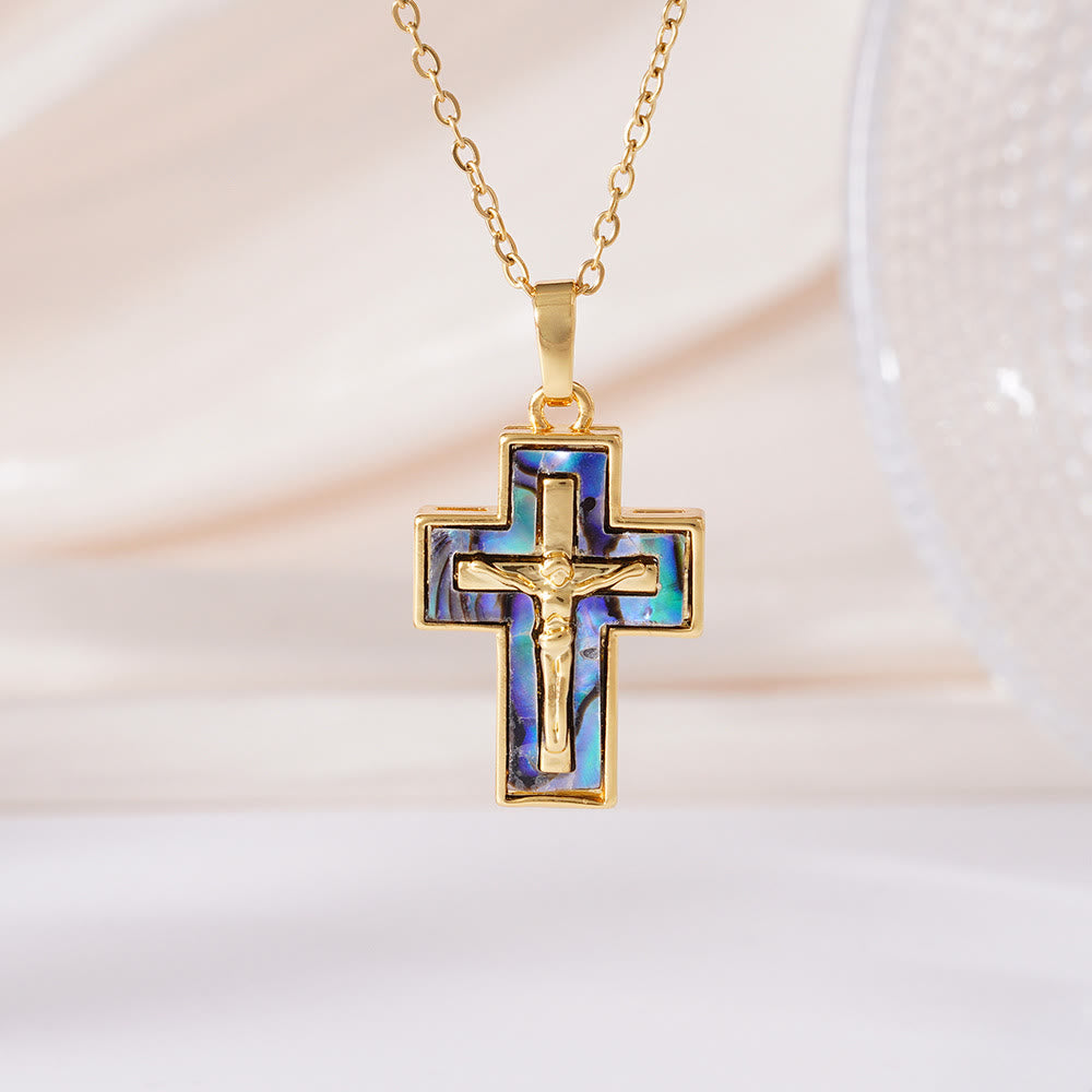 Christianartworkshop Mehrreihige Kruzifix-Halskette mit Anhänger: Ein Symbol der Erlösung und ewigen Gnade - Grün - image 0