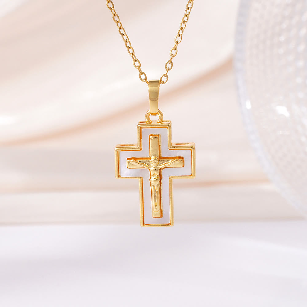 Christianartworkshop Mehrreihige Kruzifix-Halskette mit Anhänger: Ein Symbol der Erlösung und ewigen Gnade - Golden - image 3