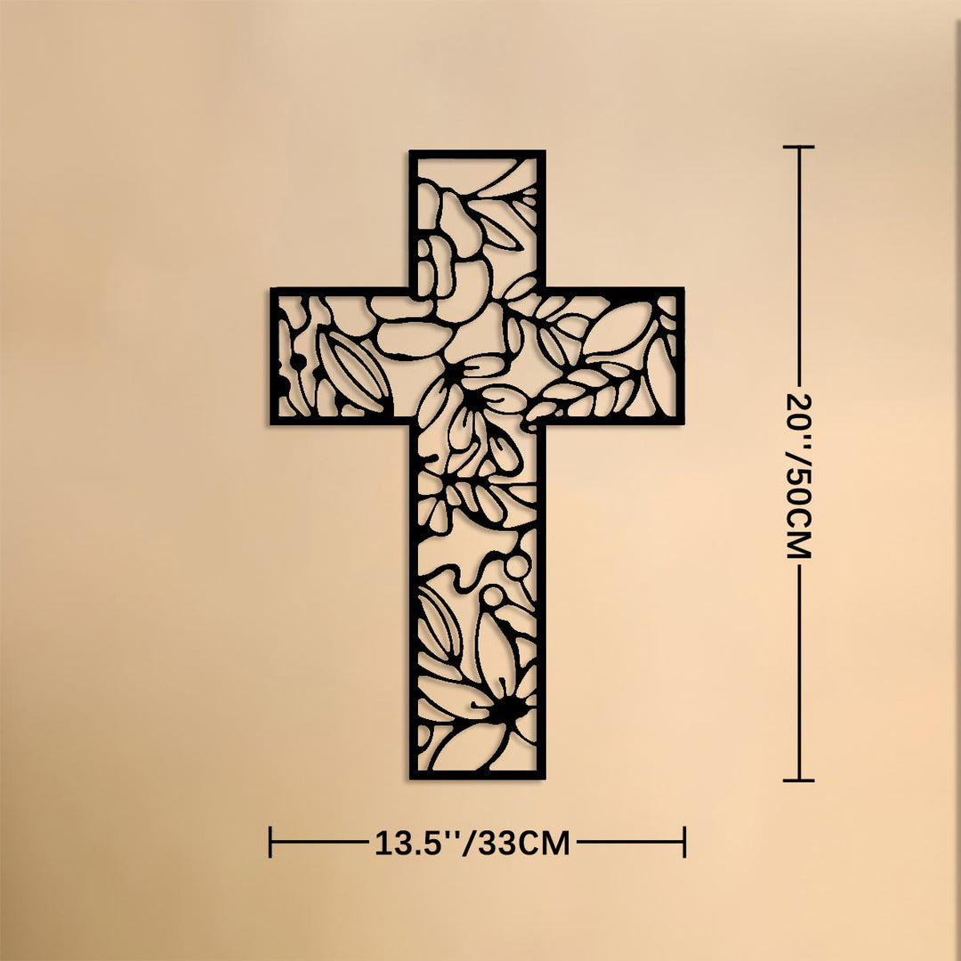 Christianartworkshop Wanddekor aus Metall mit floralem Hohlkreuz: Symbol ewiger Hoffnung und Gnade - 20''*13,5''*0,06''/50*33*0,15cm - image 7