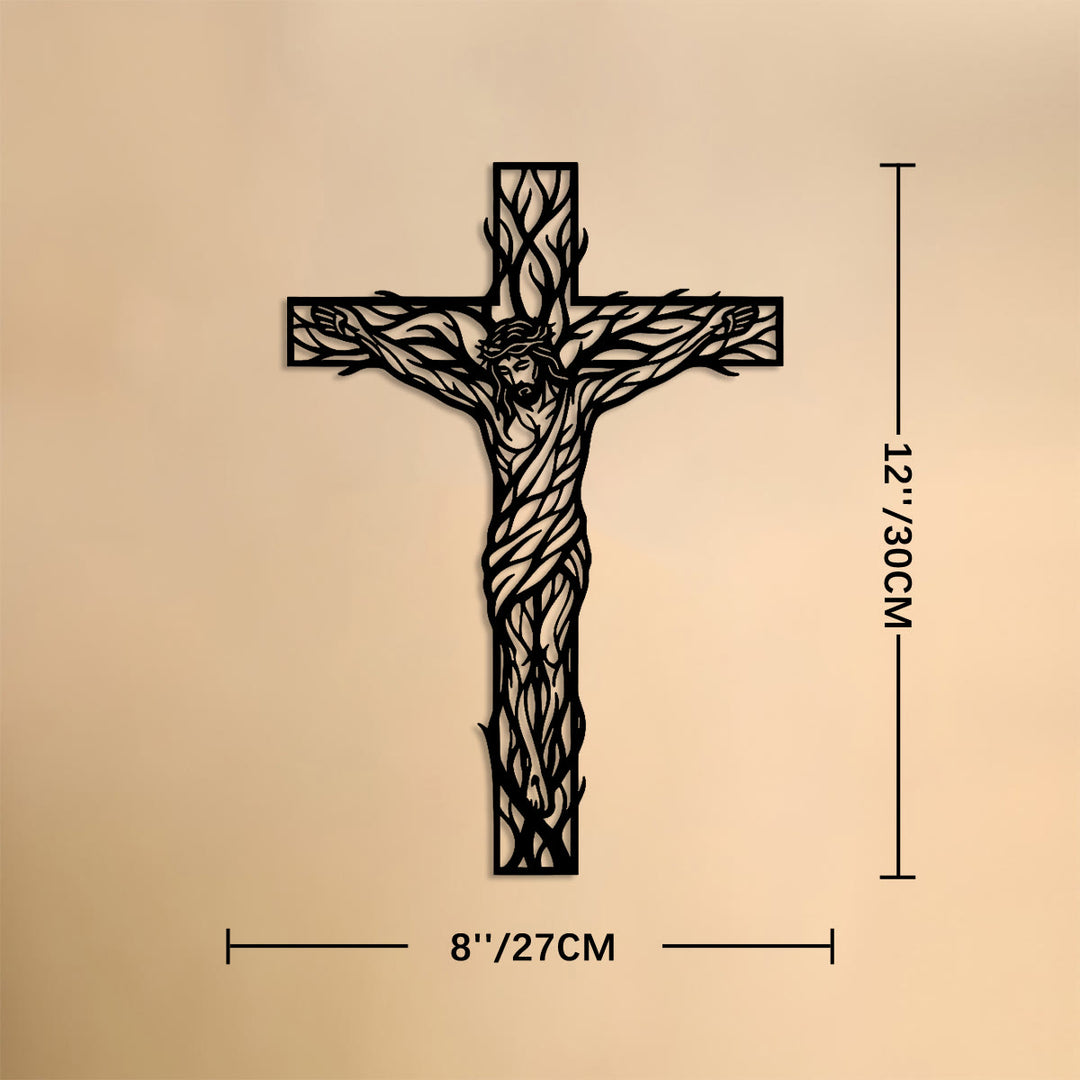 Christianartworkshop Wanddeko aus Metall mit Weinranken-Kreuz: Symbol der Erlösung und des ewigen Lebens - 12''*10,6''*0,04''/30*27*0,1 cm - image 5