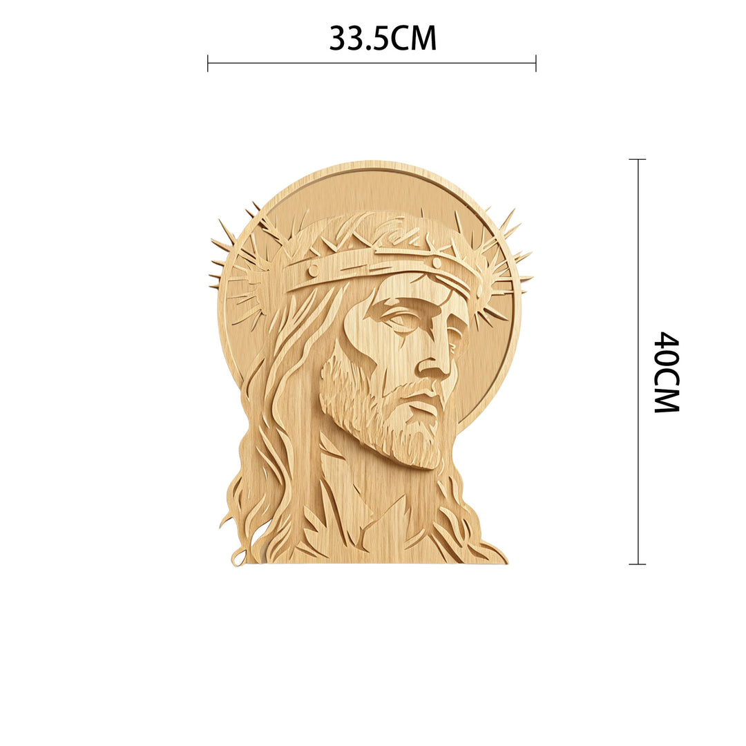 Christianartworkshop Zeitlose Dornenkrone Heiliges Antlitz – Wandplakette aus Holz: Symbol der Barmherzigkeit und des Opfers - 13,19''*15,75''*0,2''/33,5*40*0,5cm - image 5