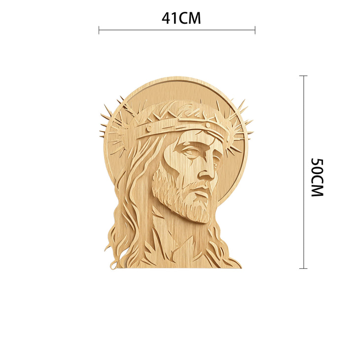 Christianartworkshop Zeitlose Dornenkrone Heiliges Antlitz – Wandplakette aus Holz: Symbol der Barmherzigkeit und des Opfers - 16,14''*19,69''*0,2''/41*50*0,5cm - image 6