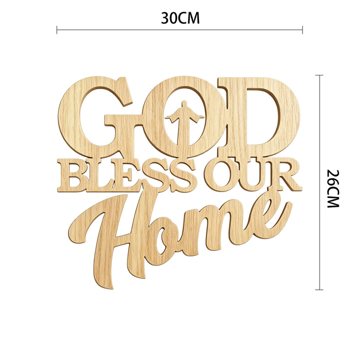 Christianartworkshop Silhouette Inlayed God Sweet Our Home Wooden Wall Sign: Emblem of Family Segen - 11,811''*10,24''*0,2''/30*26*0,5cm - image 4