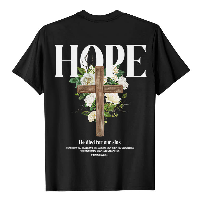 Christianartworkshop Hope Cross Print T-Shirt - Schwarz - 2XL - image 0