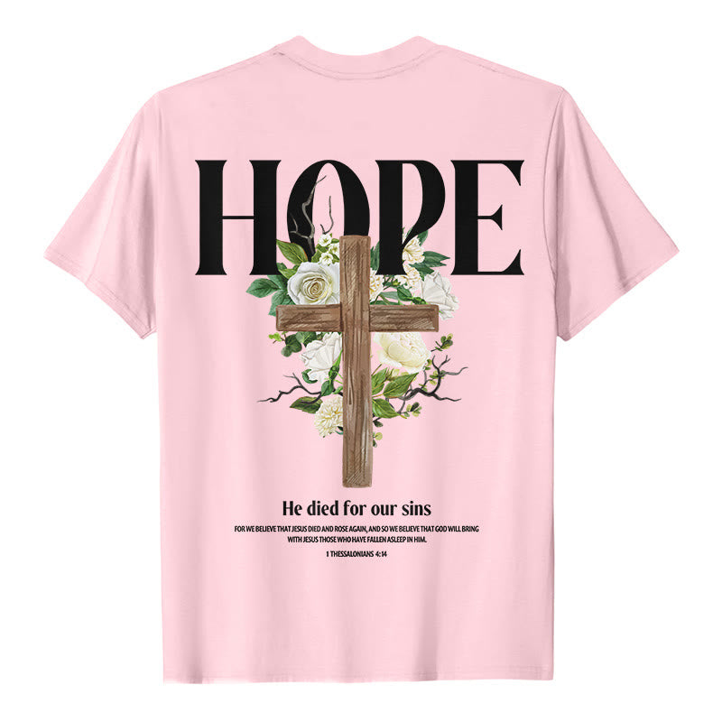 Christianartworkshop Hope Cross Print T-Shirt - Rosa - 2XL - image 4