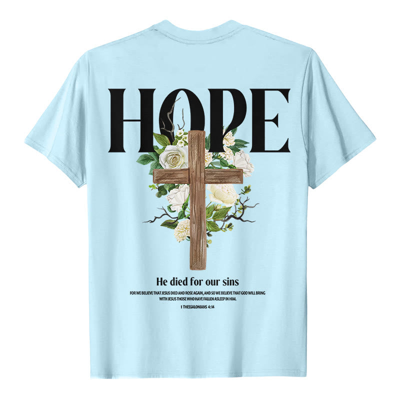 Christianartworkshop Hope Cross Print T-Shirt - Blau - 2XL - image 3