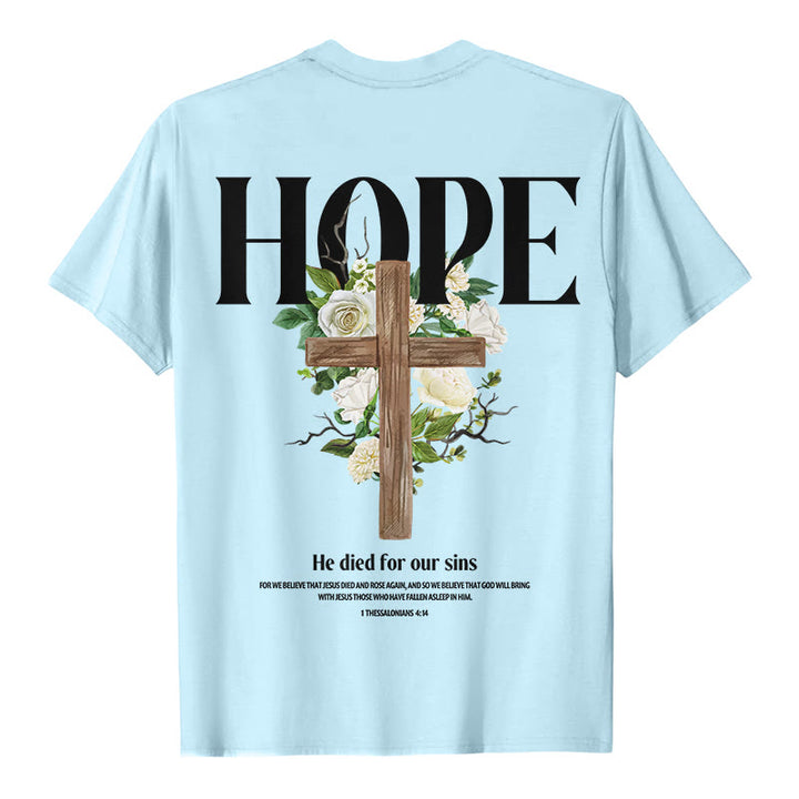 Christianartworkshop Hope Cross Print T-Shirt - Blau - 2XL - image 3