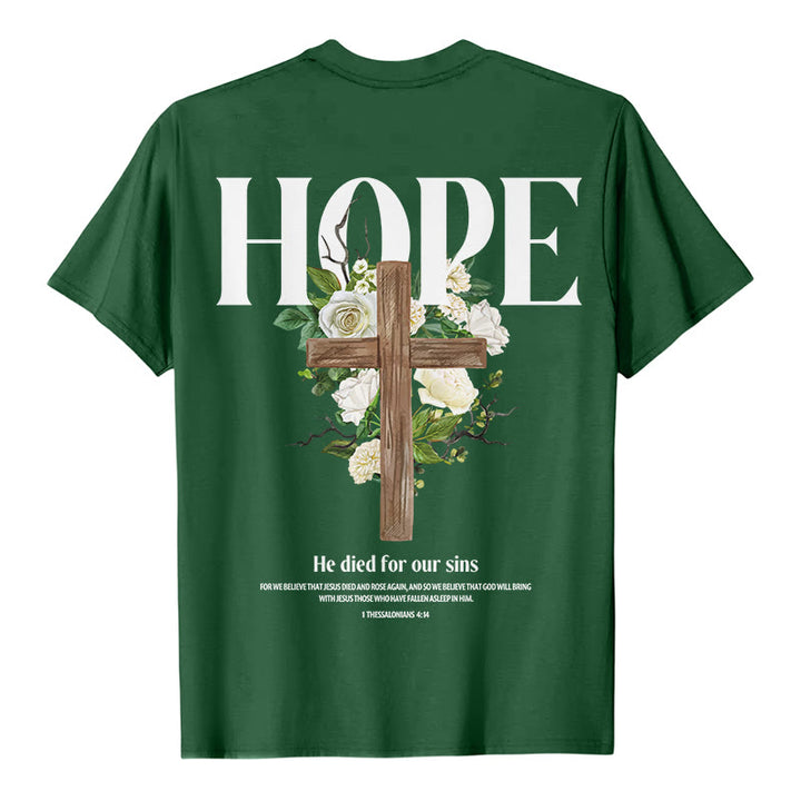 Christianartworkshop Hope Cross Print T-Shirt - Dunkelgrün - 2XL - image 6