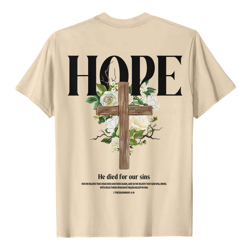 Christianartworkshop Hope Cross Print T-Shirt - Beige - 2XL - image 2