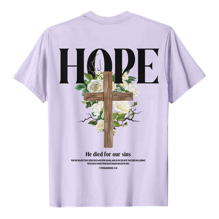 Christianartworkshop Hope Cross Print T-Shirt - Lila - 2XL - image 7