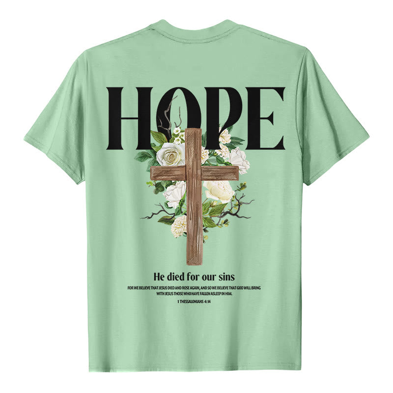 Christianartworkshop Hope Cross Print T-Shirt - Hellgrün - 2XL - image 5