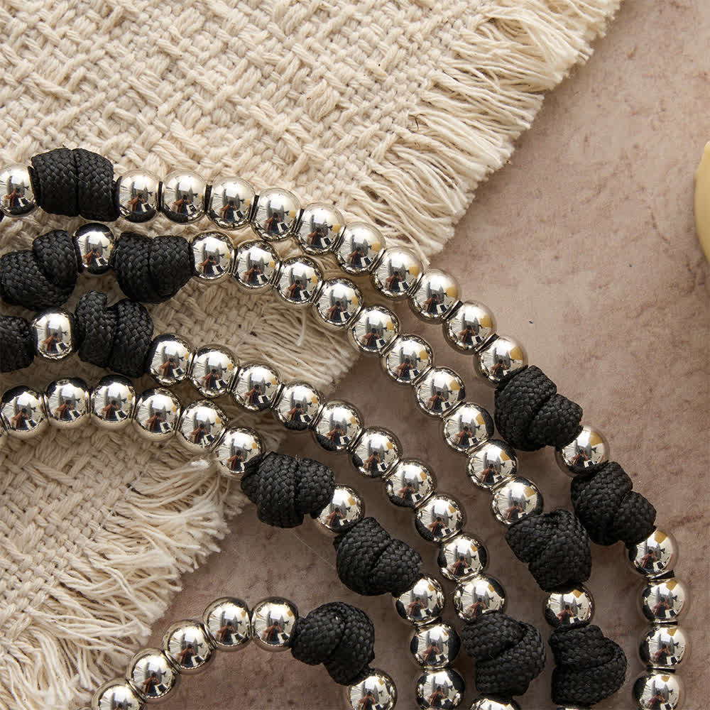 Christianartworkshop Robuster, silberfarbener Paracord-Rosenkranz mit 15 Gesätzen: Trage die Gnade Mariens überallhin. - image 5
